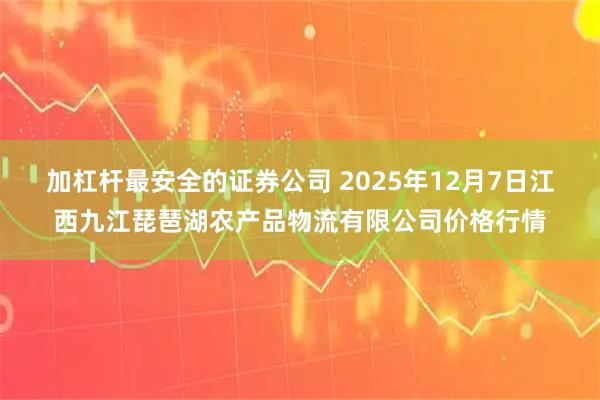 加杠杆最安全的证券公司 2025年12月7日江西九江琵琶湖农产品物流有限公司价格行情